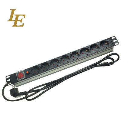 Aluminum Material Power Distribution Unit Power Strip 19 Inch 6 way PDU