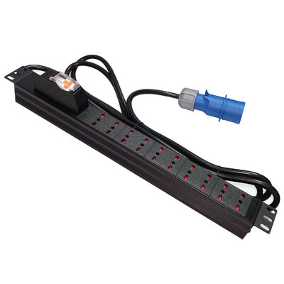 Data Center Rack Cabinet Featuring Integrated Power Distribution Units and Surge Protection Devices for Power Management