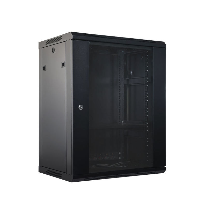 15U 19" 600*450/600 WS4 Wall Mount Network Cabinet Static loading 100kg with glass door