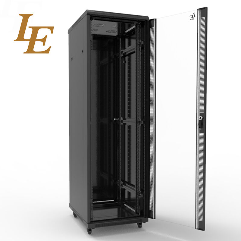 19 inch 600mm 800mm Width Server Rack SPCC Steel Network Cabinet with Tempered Glass Front Door Flat Packing for Data Center Using