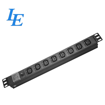 IEC C13 PDU 8 포트 캐비닛 PDU 과부하 보호 및 켜고 끄는 스위치 전력 분배 장치