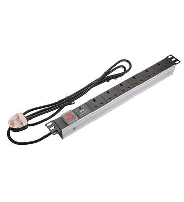 산업 전력 분배 장치 UK 소켓 1U 높이 알루미늄 합금 8 소켓 & 6 출력 250V AC 13A