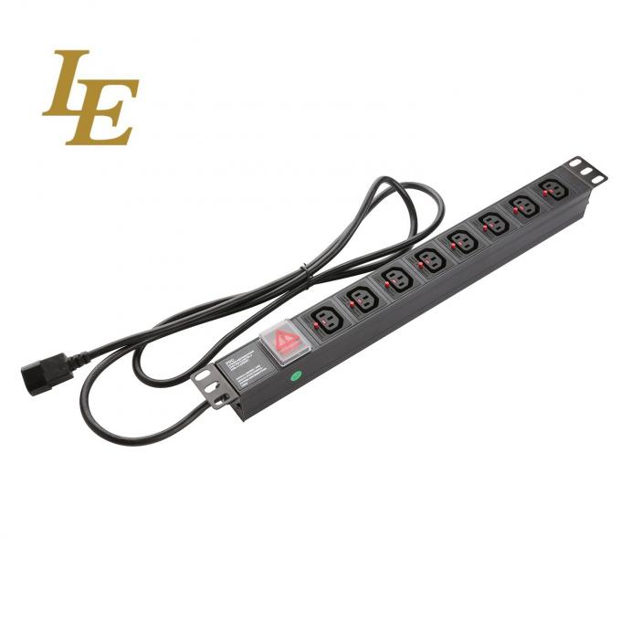 19 인치 알루미늄 블랙 IEC 타입 6 웨이스 8 소재 C13 C14 전력 분배 장치 16Amp / 32Amp 코맨도 플러그와 함께 IEC320 스마트 소켓 PDU가 제공됩니다 1